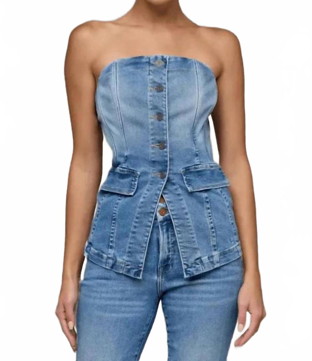 NEW HIDDEN stretch tuxedo bustier top in medium